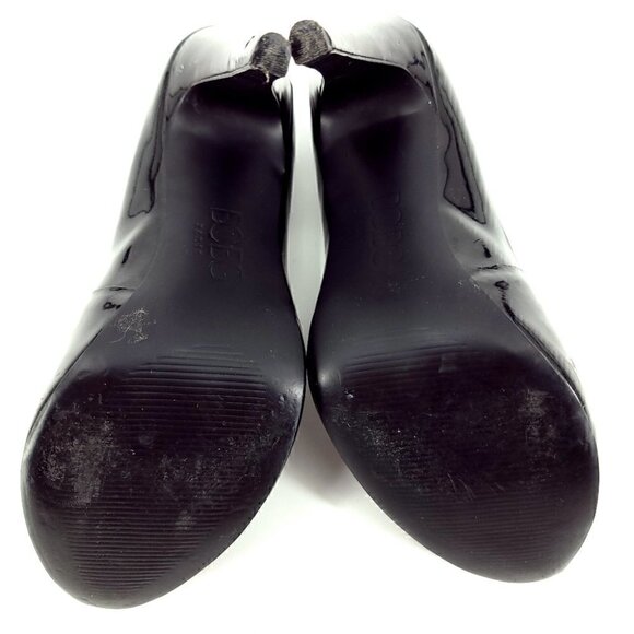 BCBG Paris Black Stilleto Women's 7 Slip On Glossy Shiny Pantented High Heels - Picture 7 of 8